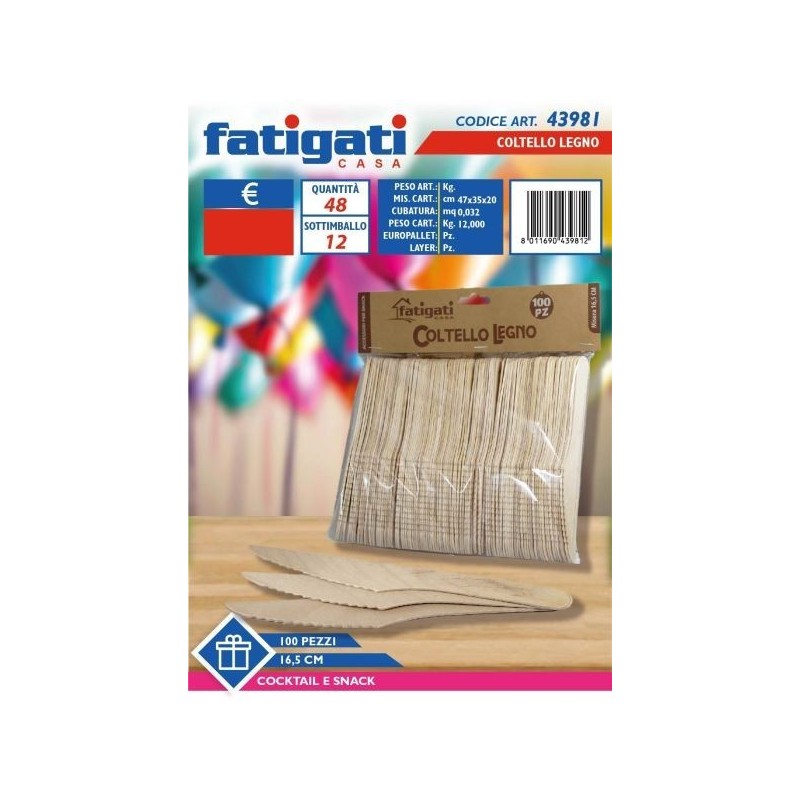 COLTELLO LEGNO 6,5 CM 100 PZ