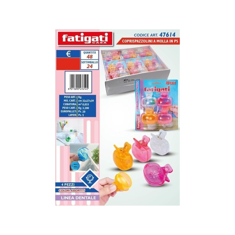 COPRISPAZZOLINI A MOLLA IN PS 4PZ
