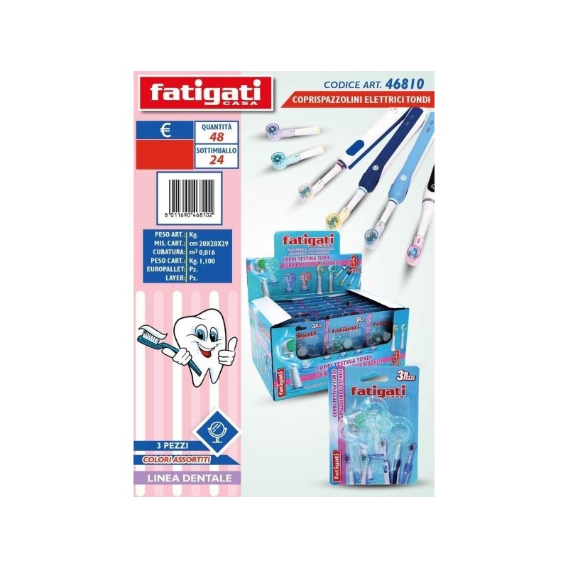 COPRISPAZZOLINI PER SPAZZOLINO ELETTRICO 3PZ