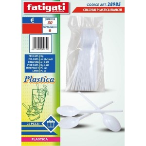 CUCCHIAI BIANCHI PLASTICA 20PZ