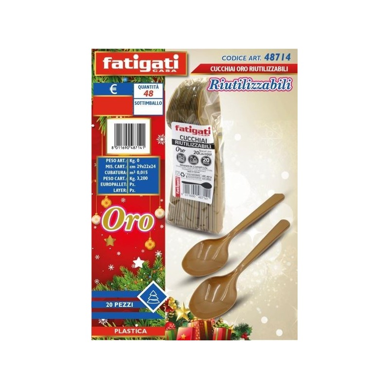 CUCCHIAI ORO PLS RIUTILIZZABILI 20PZ