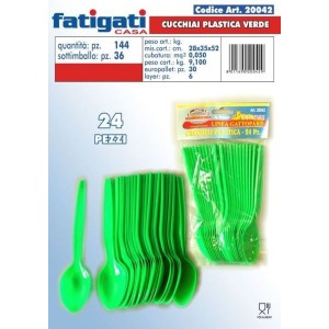 CUCCHIAI VERDE PLASTICA 24 PZ