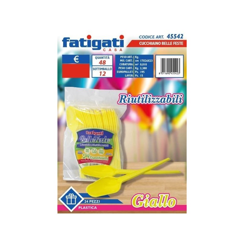 CUCCHIAINO PLASTICA RIUT.LE GIALLO 24 PZ