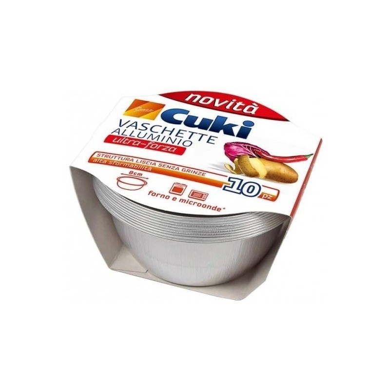 CUKI VASCHETTE ALLUMINIO BUDINO 10PZ 8CM TS21G
