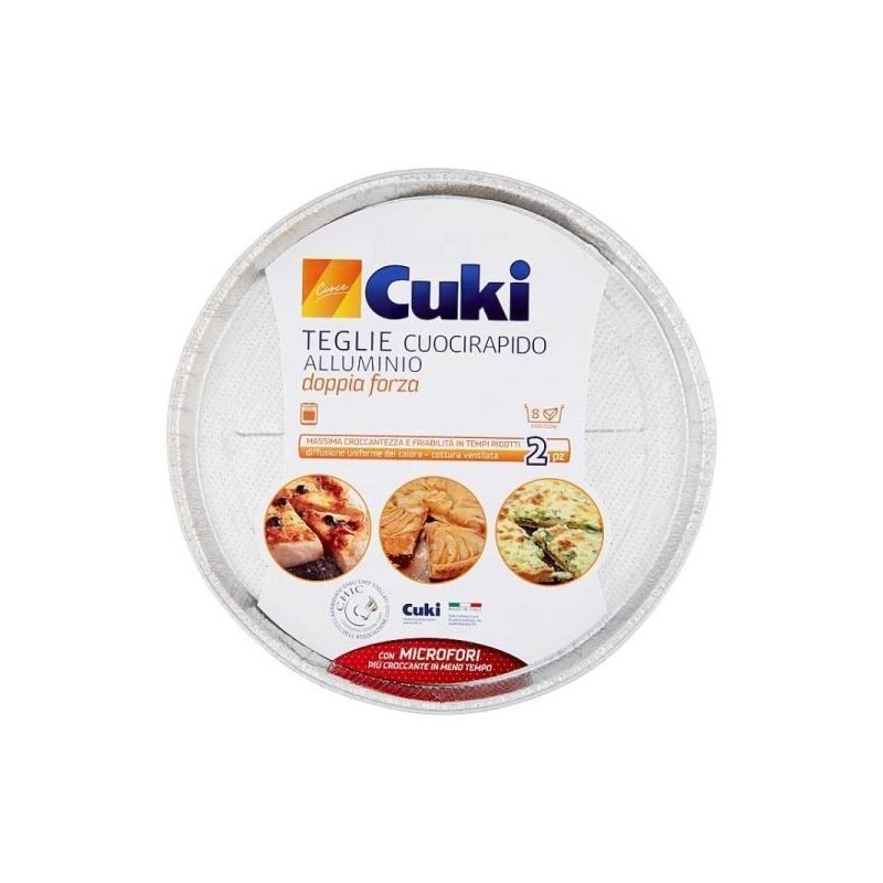 CUKI VASCHETTE ALLUMINIO C.RAPIDO TORTA 8 PORZ. 2PZ TM32