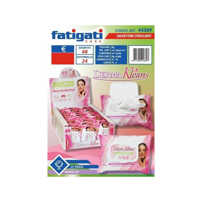 DERMAKLEANS SALVIETTINE STRUCCANTI 25PZ