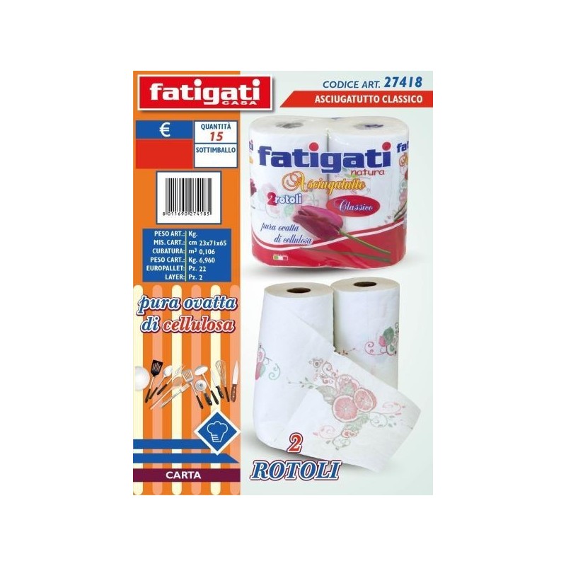 FATIGATI ASCIUGATUTTO CLASSICO 2 ROTOLI