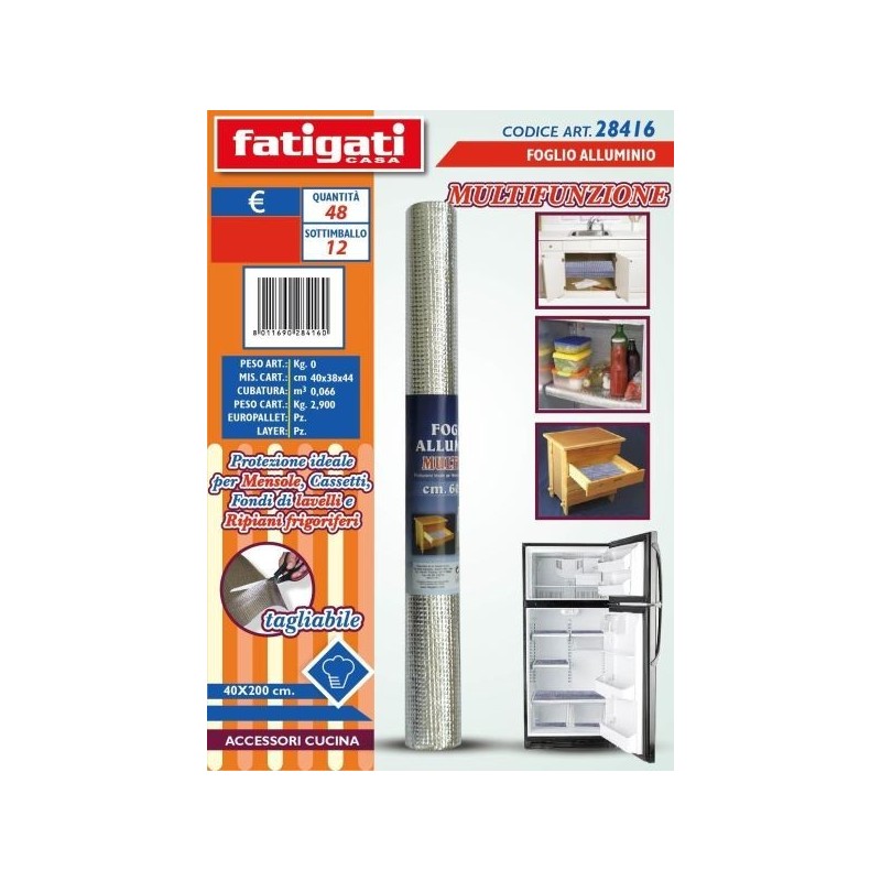 FOGLIO ALLUMINIO MULTIFUNZIONE 40X200