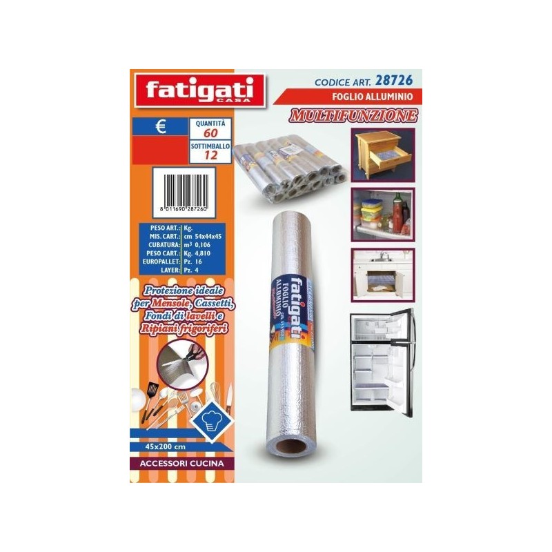FOGLIO ALLUMINIO MULTIFUNZIONE 45X200