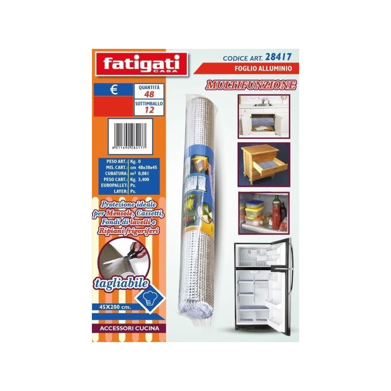 FOGLIO ALLUMINIO MULTIFUNZIONE 45X200 CM 28417