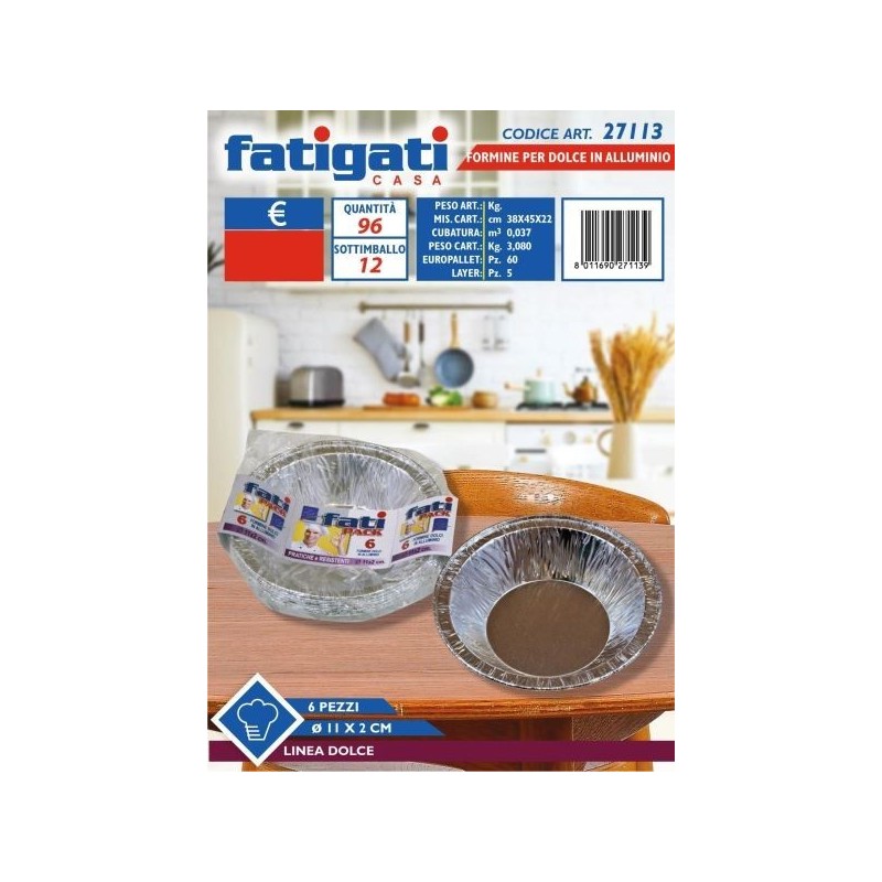 FORMINE DOLCE ALLUMINIO D11 H.2 6PZ