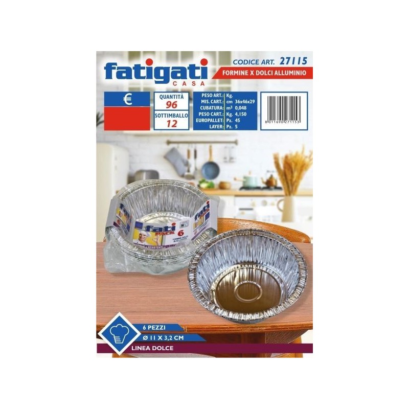 FORMINE DOLCE ALLUMINIO D11X3,2 6PZ