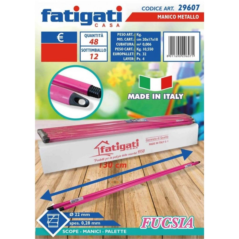 MANICO SCOPA METALLO 130 FUXIA 29607 FATIGATI