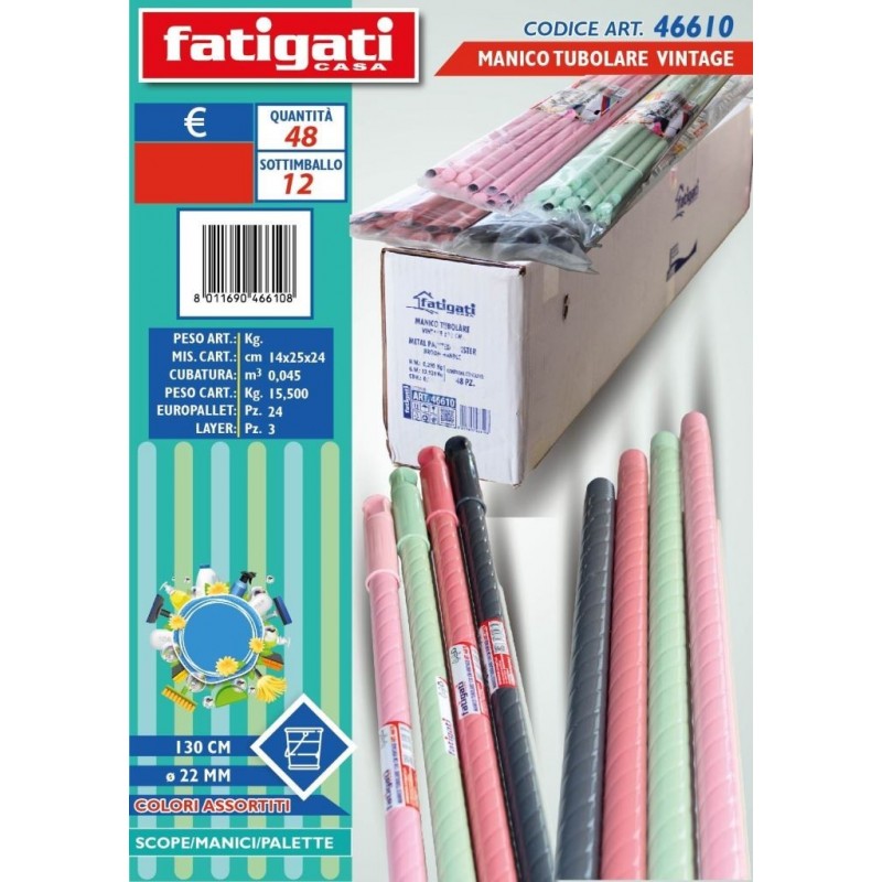 MANICO SCOPA METALLO VINTAGE 130cm 46610 FATIG