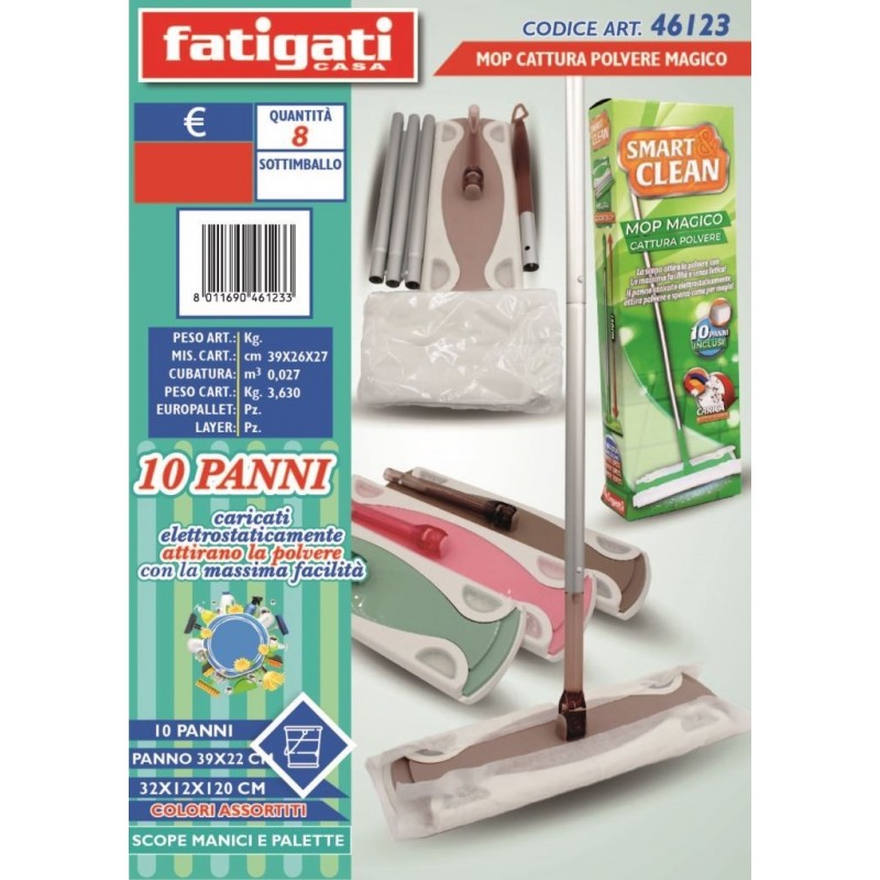 MOP CATTURA POLVERE MAGICO 10 panni 39x22cm 46123 FATIGATI