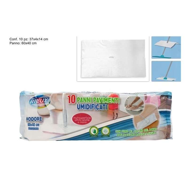 PANNO PAVIMENTI 10pz UMIDIFICATI INODORE 60x40cm 658574 DS