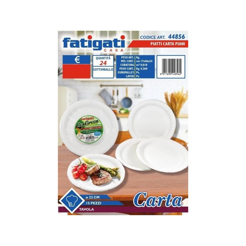 PIATTI CARTA PIANI D 22 CM 15 PZ