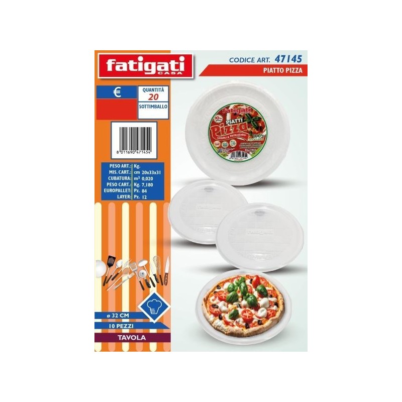 PIATTI PIZZA RIUTILIZZABILI D 32CM 10 PZ