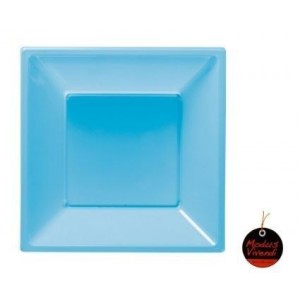 PIATTI QUADRATI AZZURRI 8PZ...