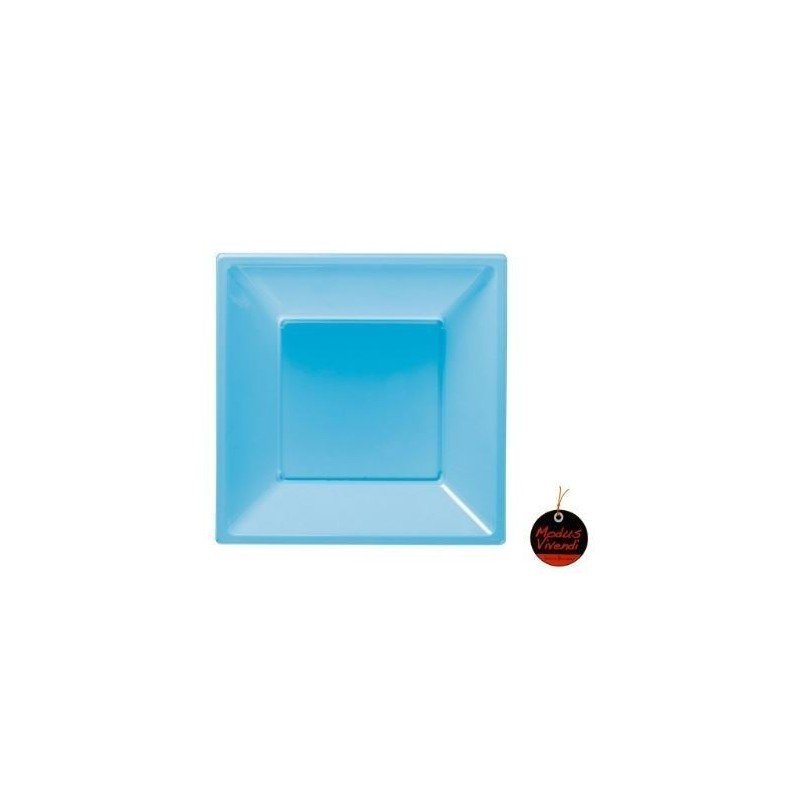 PIATTI QUADRATI AZZURRI 8PZ 23CM