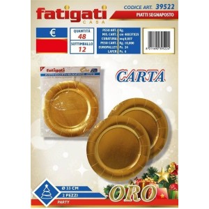 PIATTO CARTA SEGNAPOSTO ORO...