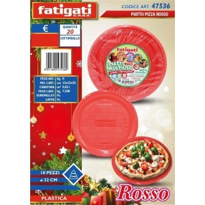 PIATTO PIZZA PLASTICA ROSSO...