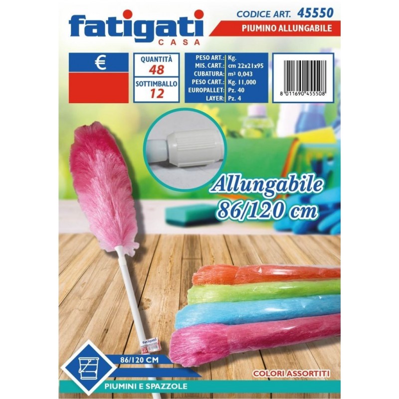 PIUMINO MICROFIBRA MANICO ALLUNGABILE da 86 a 120cm FATIGATI