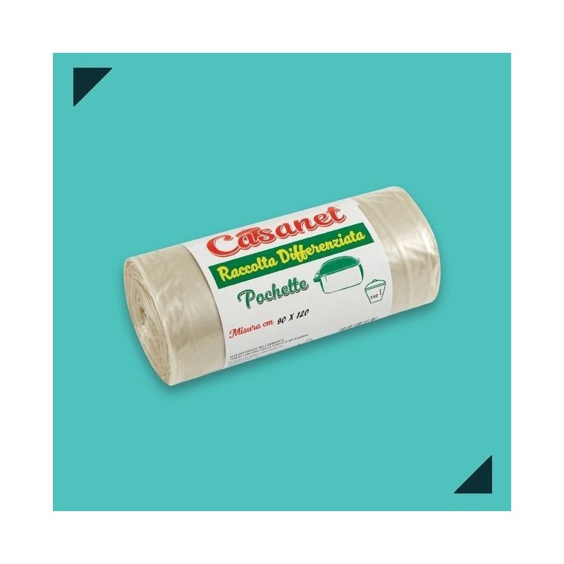 SACCO IMMONDIZIA POCHETTE 90x120cm 140lt 5pz AMBRA CAS
