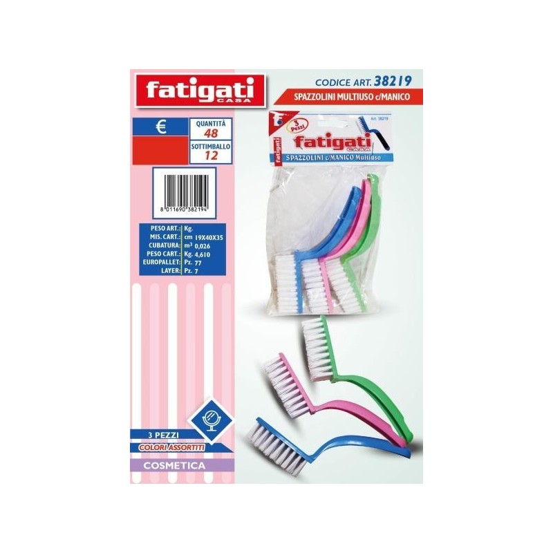 SPAZZOLINI MULTIUSO C/MANICO 3 PZ.
