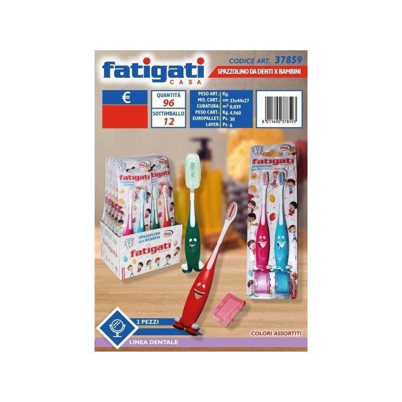 SPAZZOLINO DA DENTI PER BAMBINI 2PZ