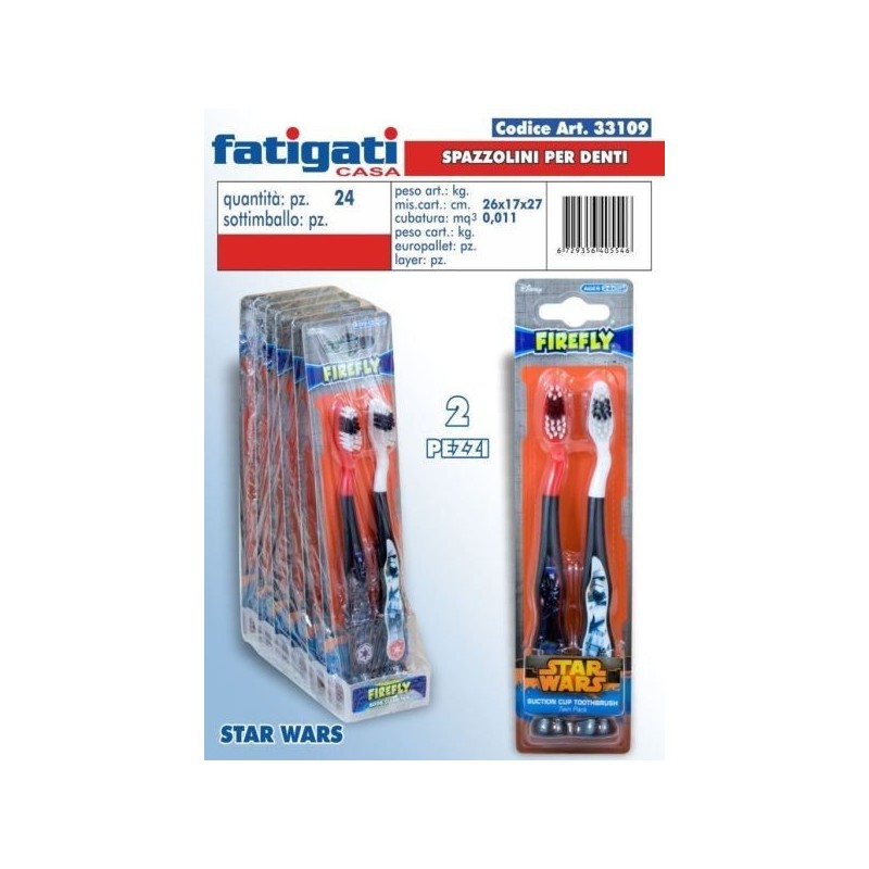 SPAZZOLINO DENTI 2PZ STAR WARS