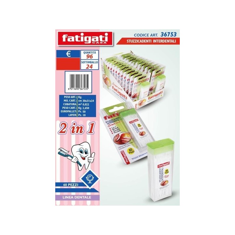 STUZZICADENTI INTERDENTALI 60PZ