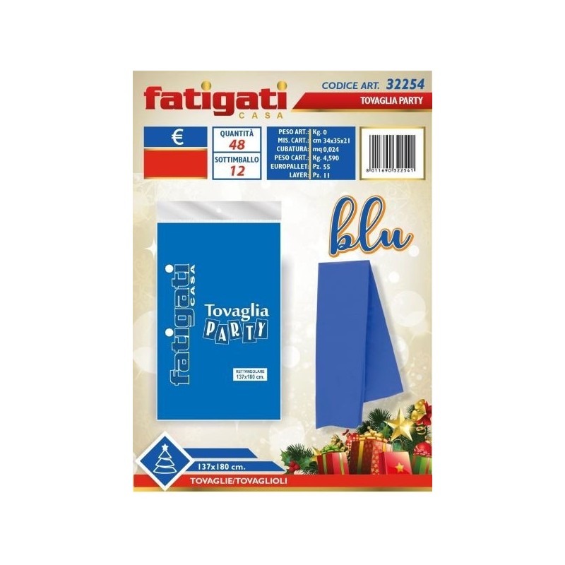 TOVAGLIA PARTY BLU 137X180 CM