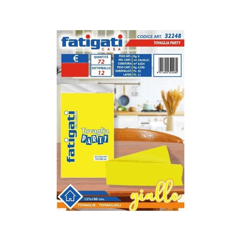 TOVAGLIA PARTY GIALLO 137X180 CM