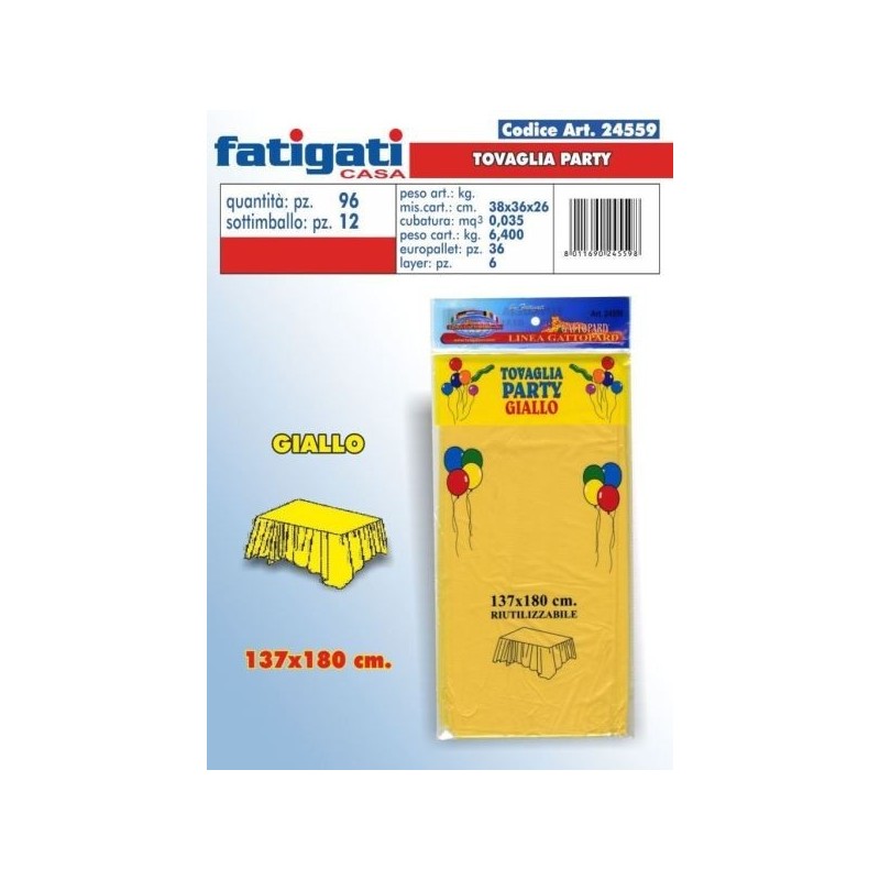 TOVAGLIA PARTY GIALLO 137X180 CM