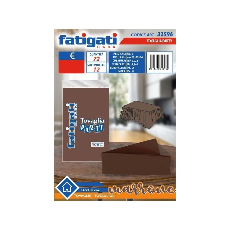 TOVAGLIA PARTY MARRONE 137X180 CM