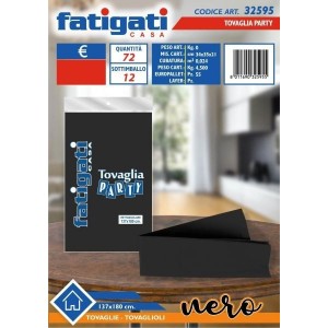 TOVAGLIA PARTY NERO 137X180 CM