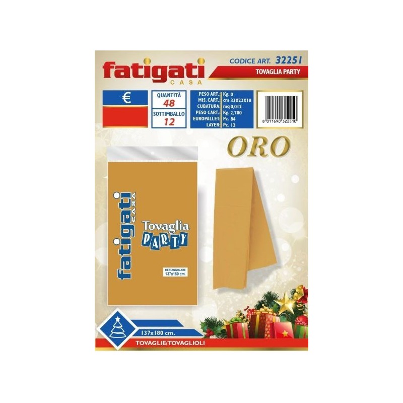 TOVAGLIA PARTY ORO 137X180 CM