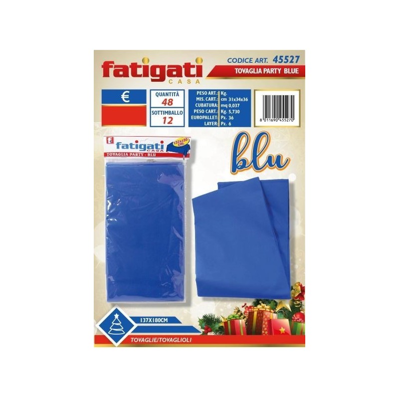 TOVAGLIA PARTY TNT BLU 137X180 CM