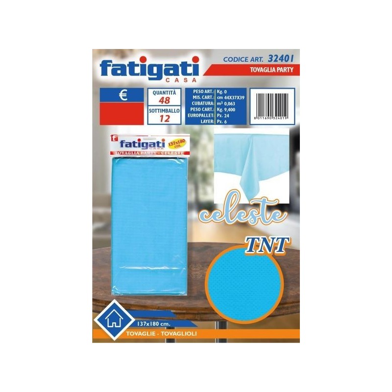 TOVAGLIA PARTY TNT CELESTE 137X180 CM