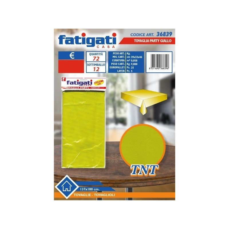 TOVAGLIA PARTY TNT GIALLO 37X180 CM