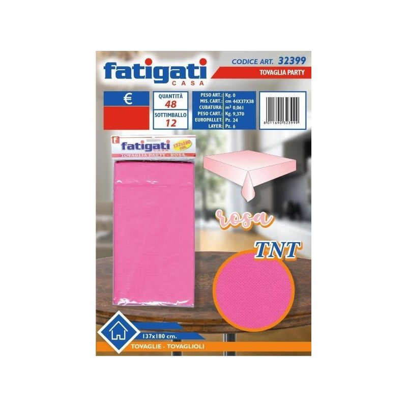 TOVAGLIA PARTY TNT ROSA 137X180 CM