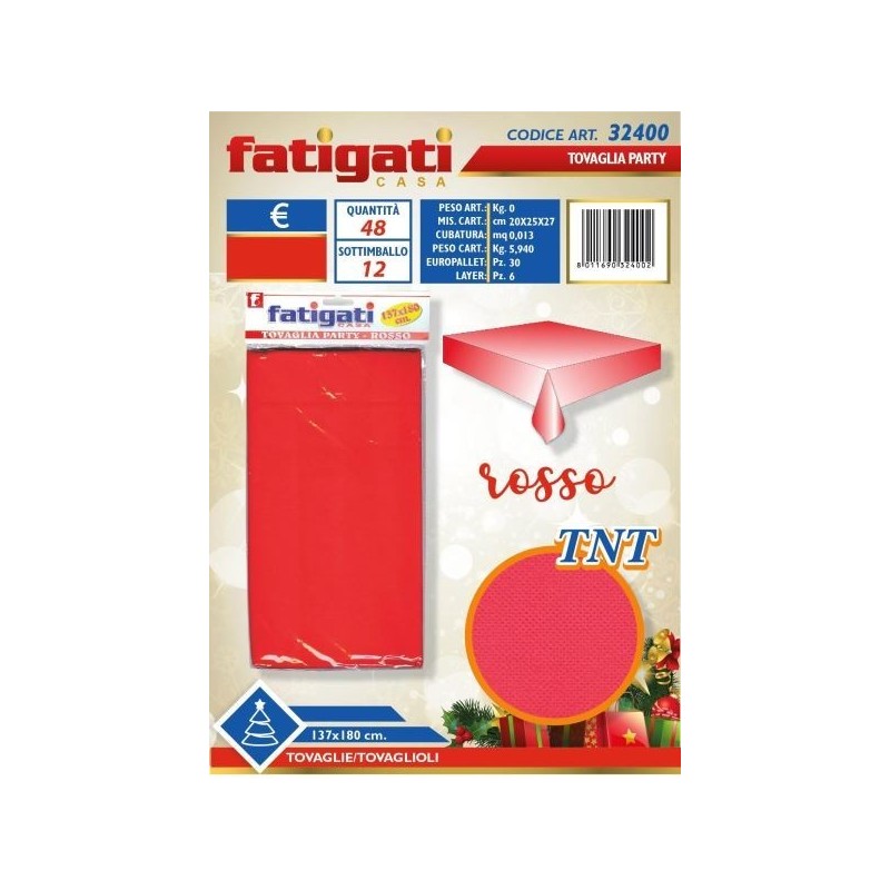 TOVAGLIA PARTY TNT ROSSO 137X180 CM