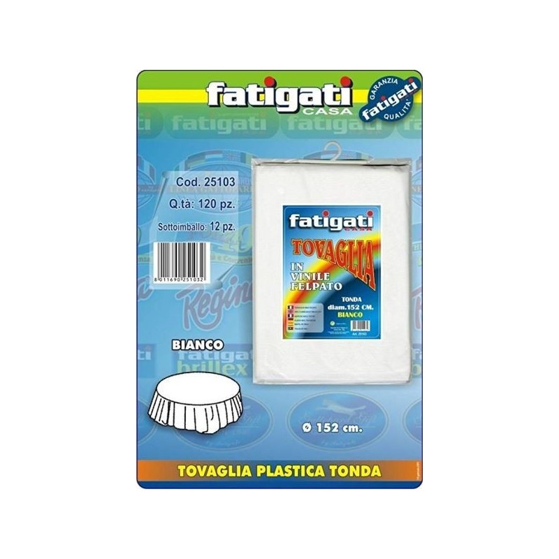 TOVAGLIA PARTY TONDA BIANCO PLT. D 152 CM