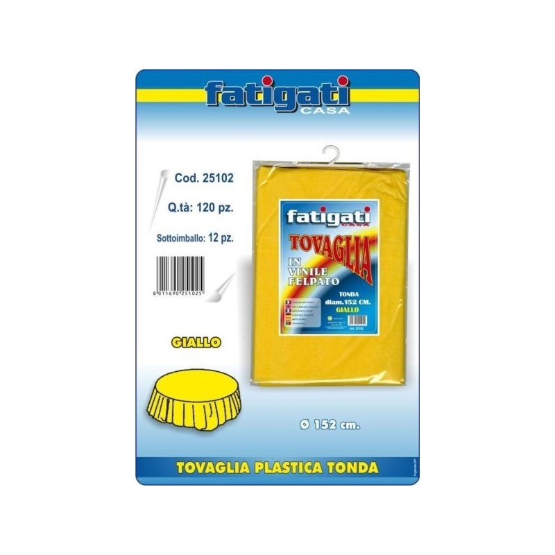 TOVAGLIA PARTY TONDA GIALLO PLT. D 152 CM