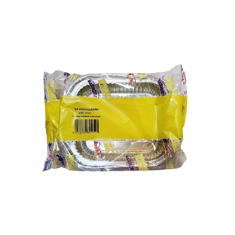 VASCHETTE ALLUMINIO RIG. C/C TRASPARENTE 1 PORZ. 3PZ