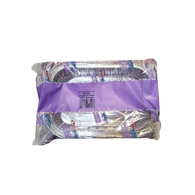 VASCHETTE ALLUMINIO RIG. C/C TRASPERENTE 2 PORZ. 2PZ