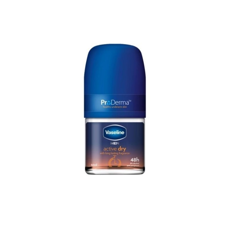 VASELINE MEN DEO ROLL-ON ACTIVE DRY 50ML