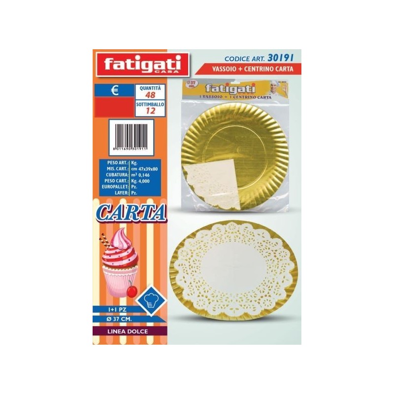 VASSOIO 1PZ + CENTRINO CARTA 1PZ D 37CM