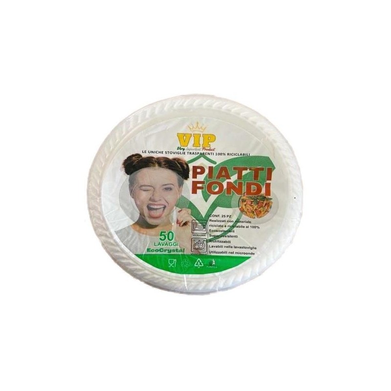 VIP PIATTI FONDI PLS TRASP. RIUTILZ. 25PZ